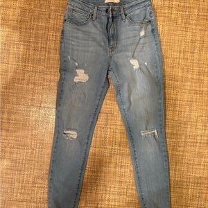 Levi's Sky Blue Ripped Skinny Jeans